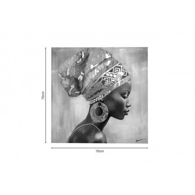 Πίνακας σε καμβά "MAYO" σε μπεζ χρώμα 70x3x70