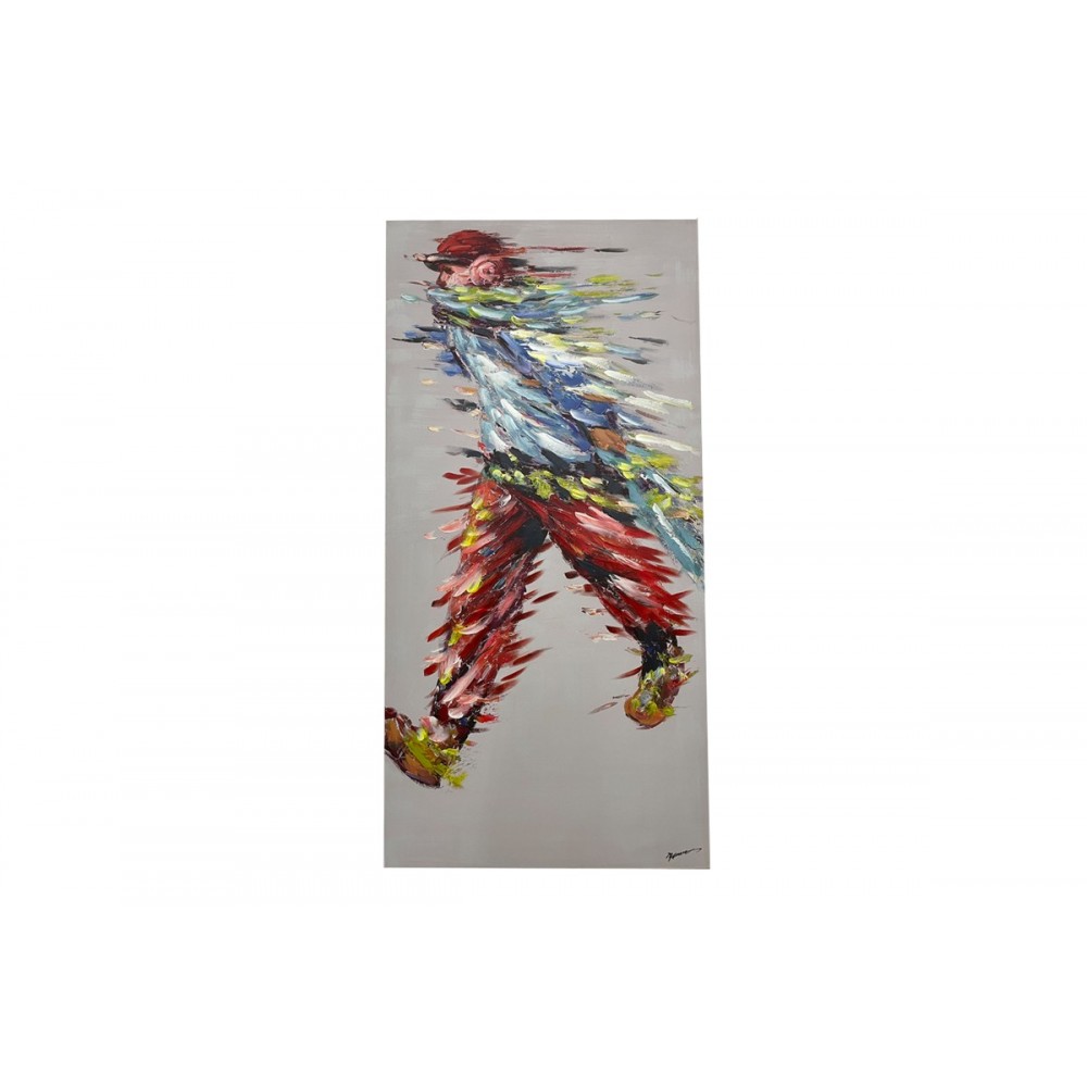 Πίνακας σε καμβά "WALKING" πολύχρωμος 70x3x140