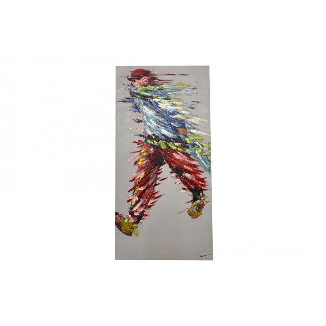 Πίνακας σε καμβά "WALKING" πολύχρωμος 70x3x140