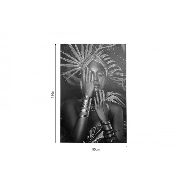 Πίνακας σε καμβά "UMONE" σε μαύρο/χρυσό χρώμα 80x3x120