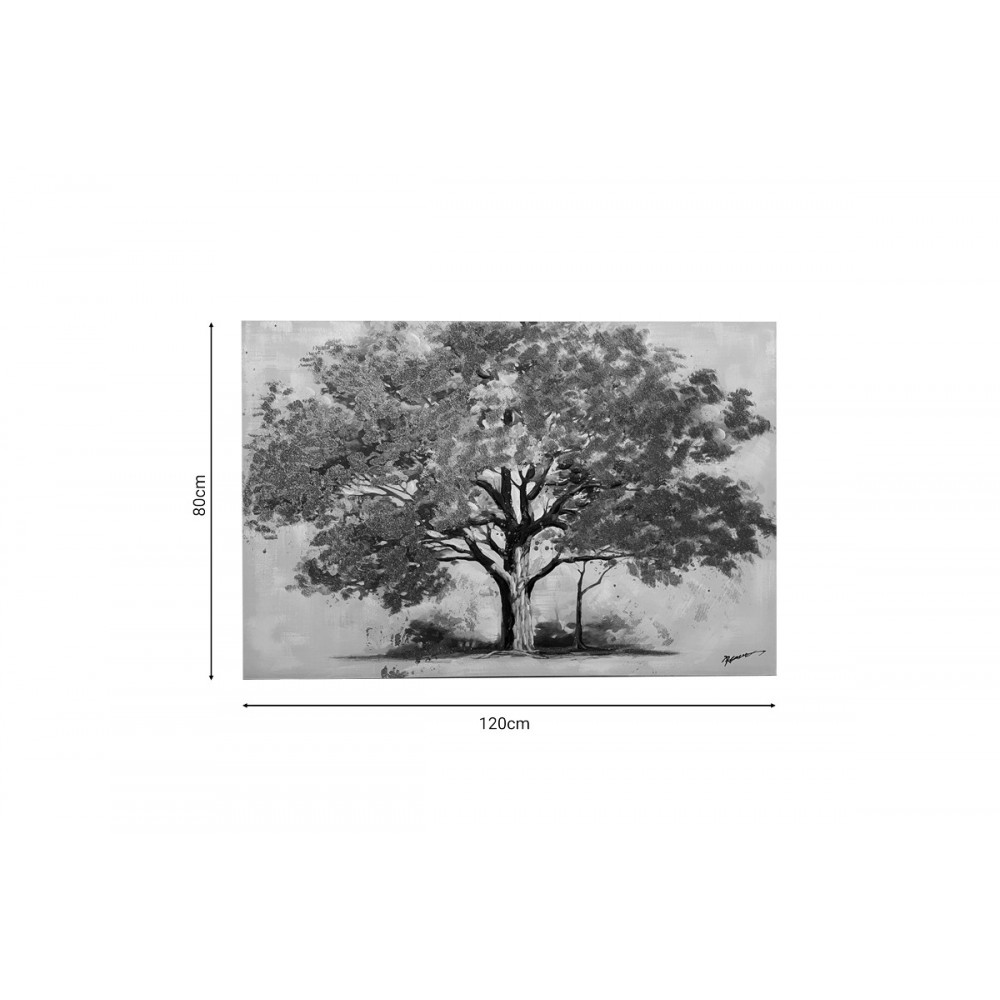 Πίνακας σε καμβά "BLAFO" σε μπεζ χρώμα 80x3x120