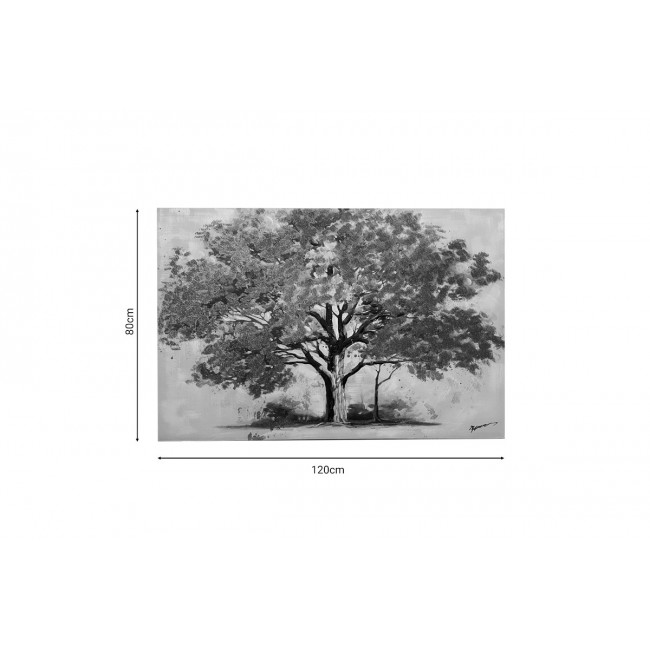 Πίνακας σε καμβά "BLAFO" σε μπεζ χρώμα 80x3x120