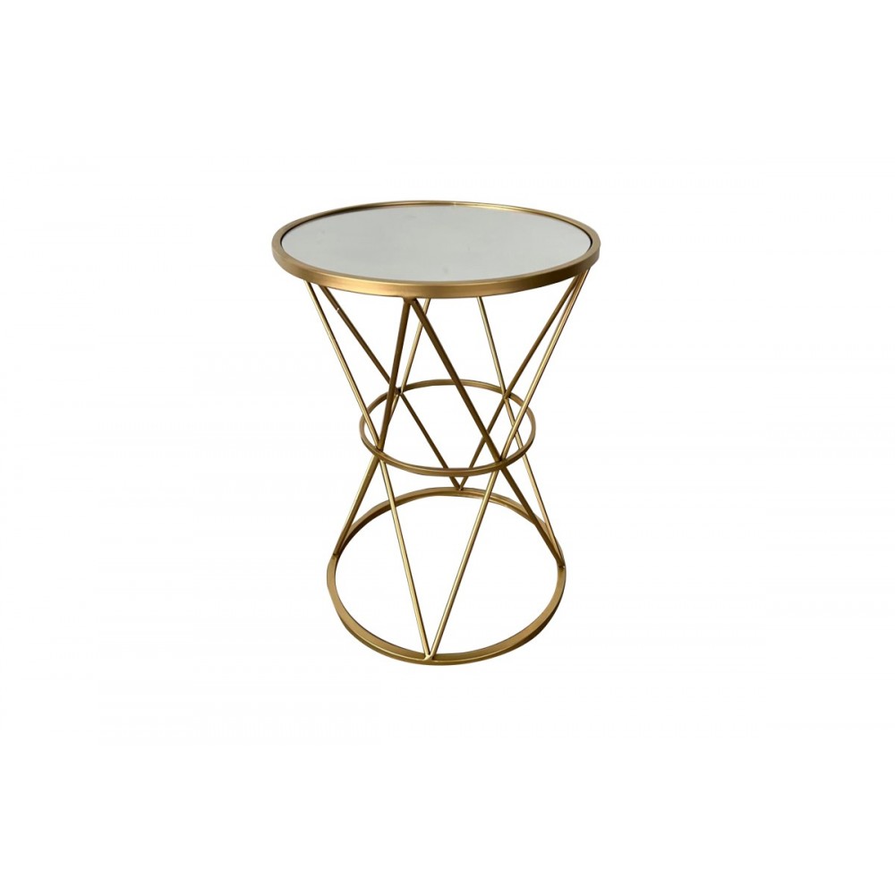 Βοηθητικό τραπέζι "VOGARTON" από μέταλλο σε χρυσό χρώμα 40x40x56