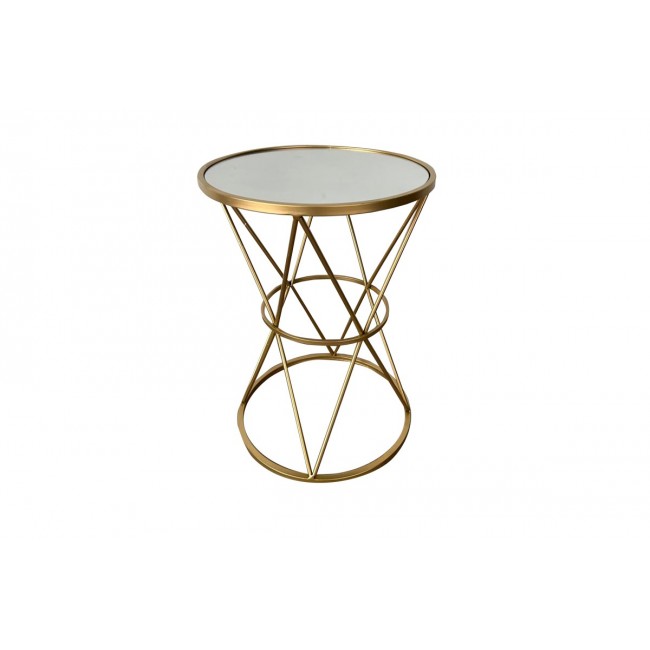 Βοηθητικό τραπέζι "VOGARTON" από μέταλλο σε χρυσό χρώμα 40x40x56