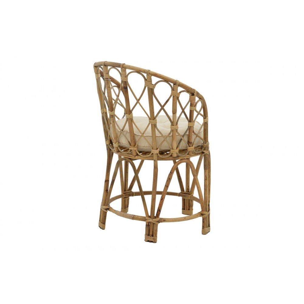 Πολυθρόνα "ROSTAN" από rattan σε φυσικό χρώμα 60x46x80
