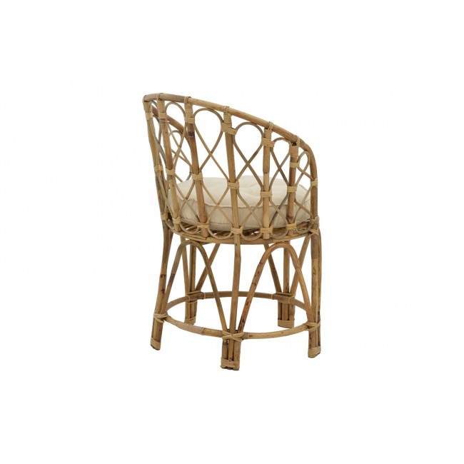 Πολυθρόνα "ROSTAN" από rattan σε φυσικό χρώμα 60x46x80