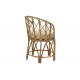 Πολυθρόνα "ROSTAN" από rattan σε φυσικό χρώμα 60x46x80