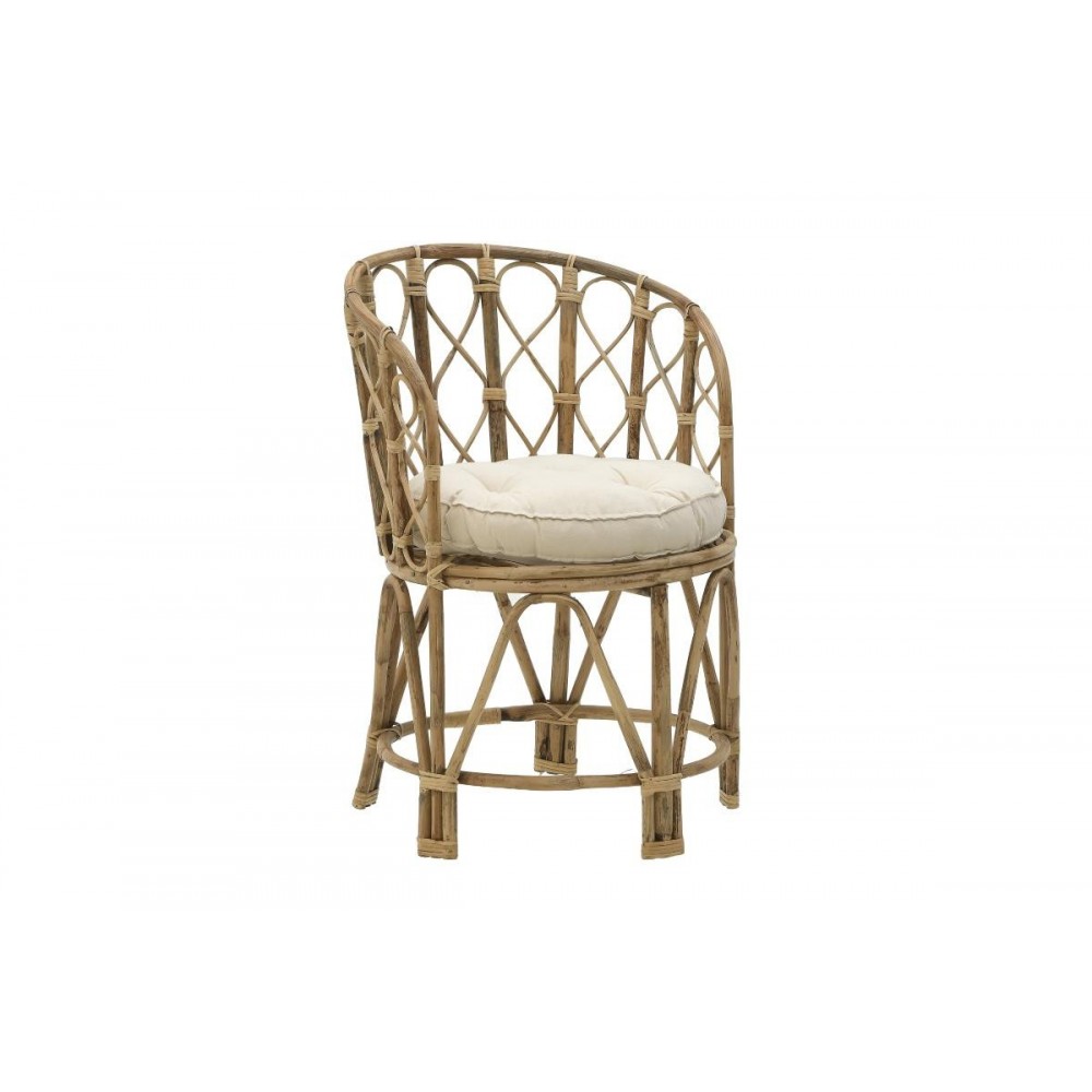 Πολυθρόνα "ROSTAN" από rattan σε φυσικό χρώμα 60x46x80