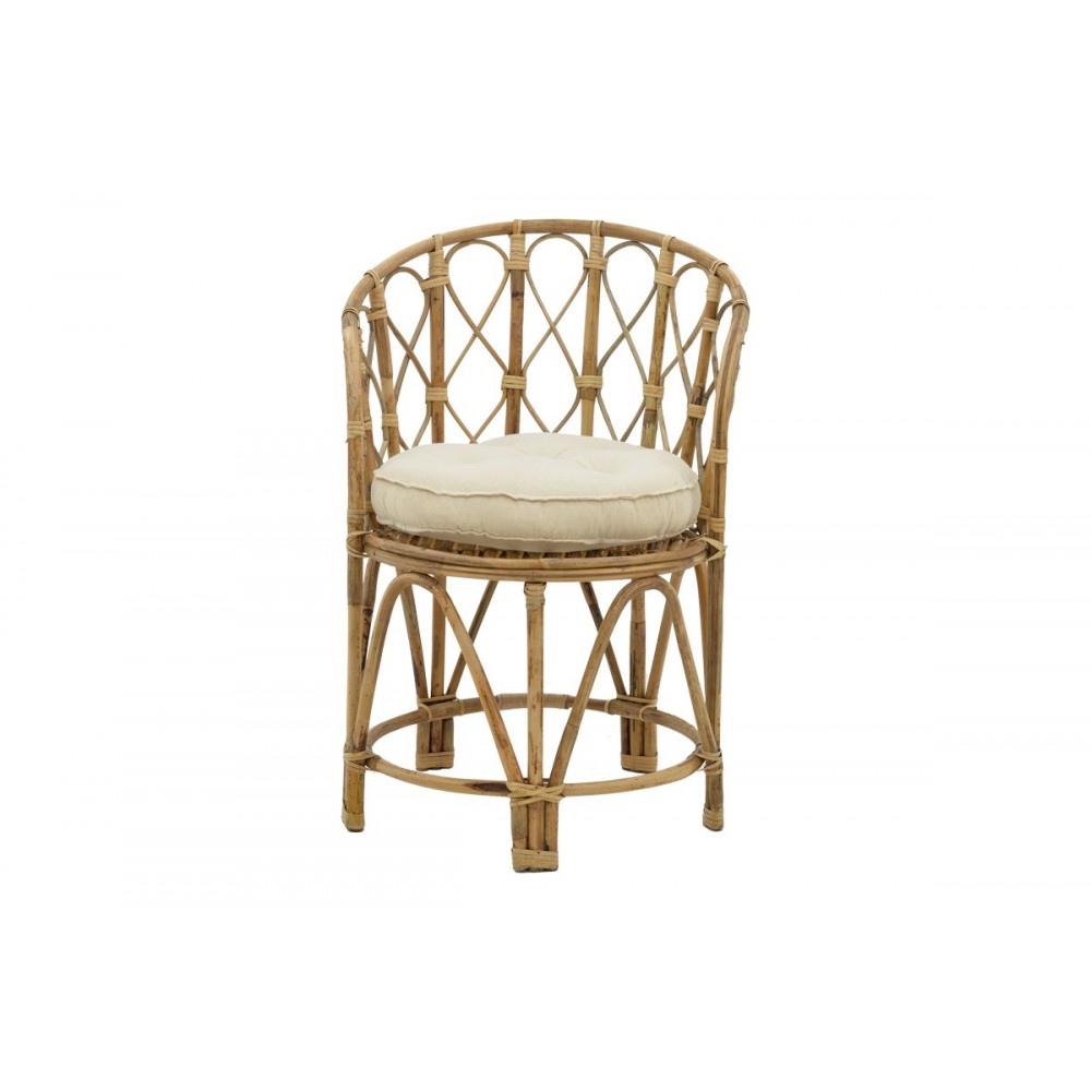 Πολυθρόνα "ROSTAN" από rattan σε φυσικό χρώμα 60x46x80