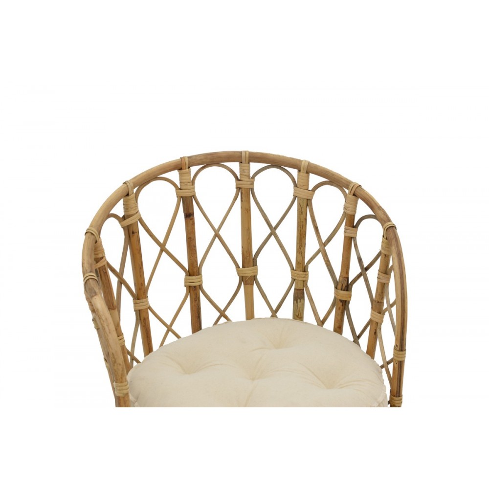 Πολυθρόνα "ROSTAN" από rattan σε φυσικό χρώμα 60x46x80