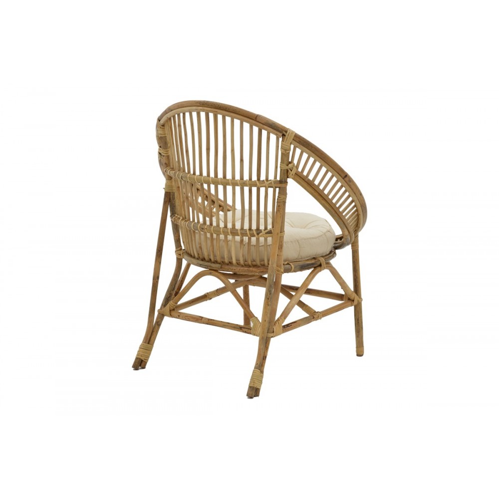Πολυθρόνα "BLORE" από rattan σε φυσικό χρώμα 68x48x81