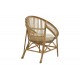 Πολυθρόνα "BLORE" από rattan σε φυσικό χρώμα 68x48x81
