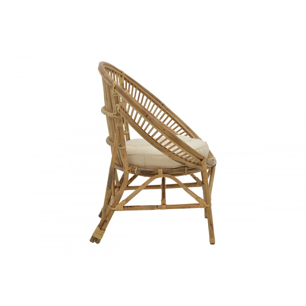Πολυθρόνα "BLORE" από rattan σε φυσικό χρώμα 68x48x81