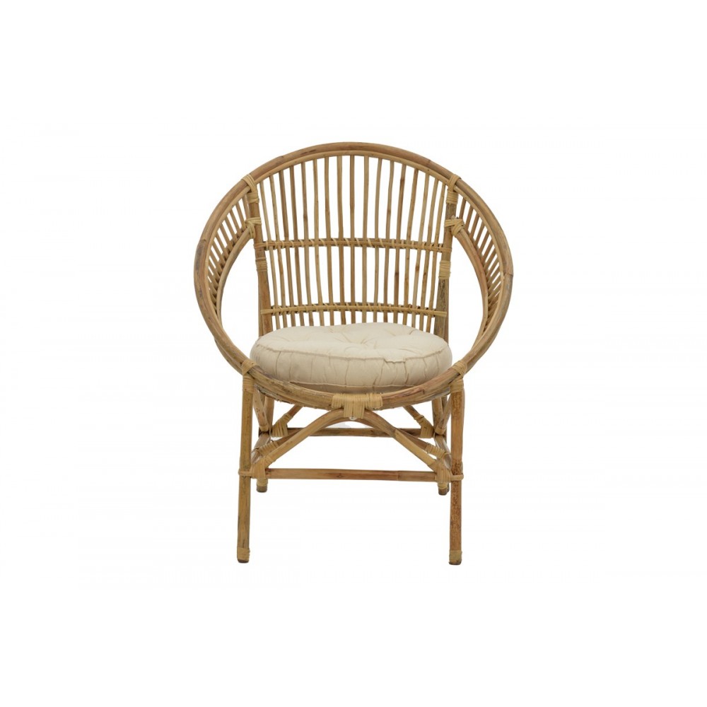 Πολυθρόνα "BLORE" από rattan σε φυσικό χρώμα 68x48x81