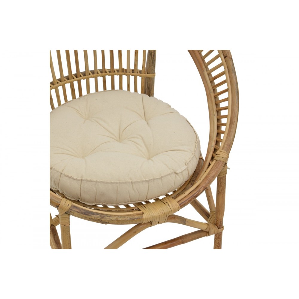 Πολυθρόνα "BLORE" από rattan σε φυσικό χρώμα 68x48x81