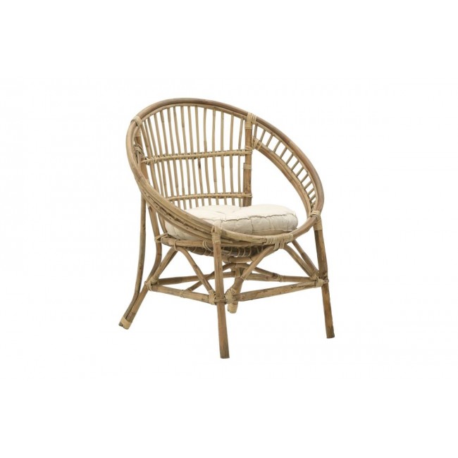 Πολυθρόνα "BLORE" από rattan σε φυσικό χρώμα 68x48x81