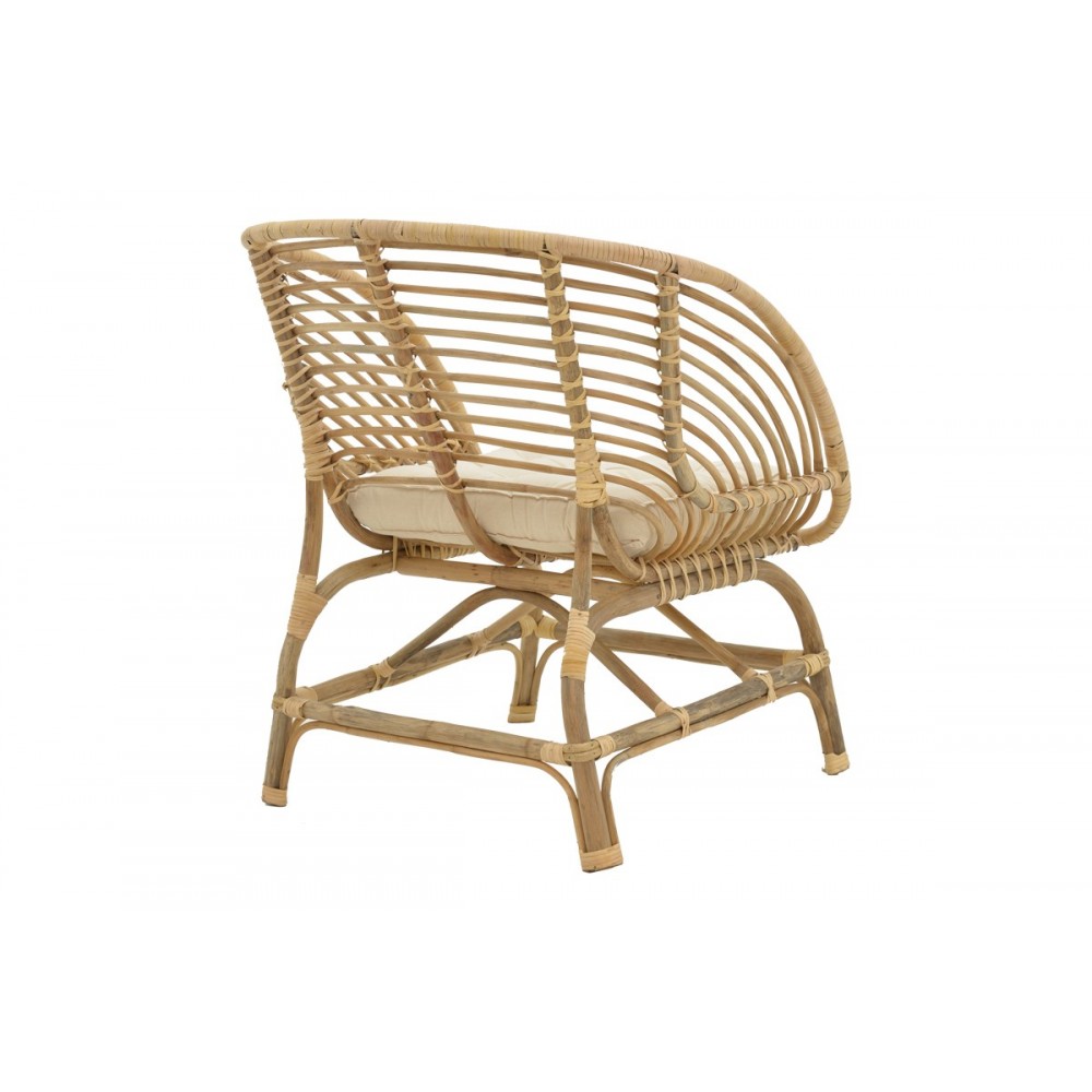 Πολυθρόνα "DIANE" από ξύλο σε φυσικό χρώμα 71x46x80