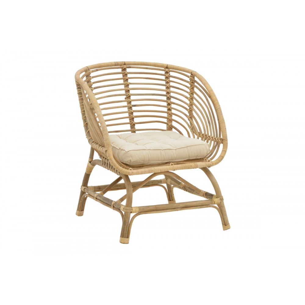 Πολυθρόνα "DIANE" από ξύλο σε φυσικό χρώμα 71x46x80