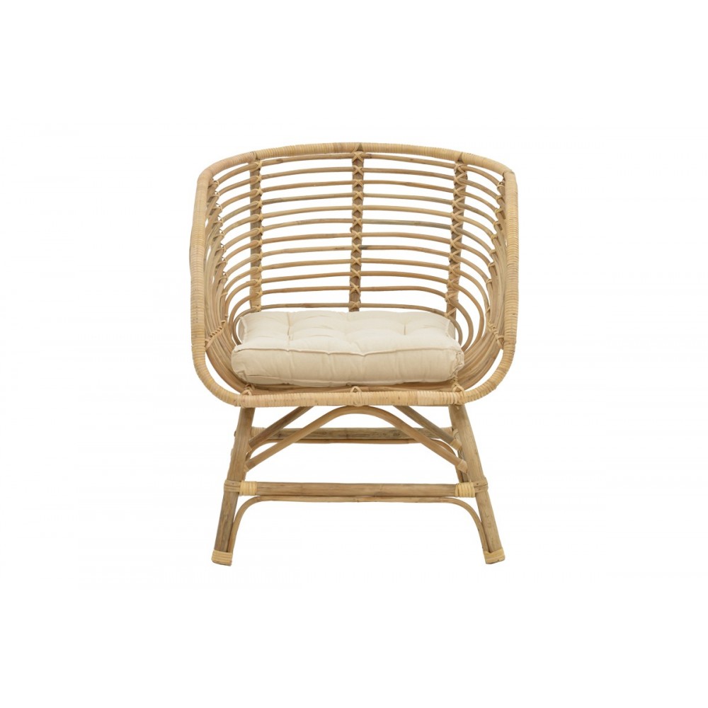 Πολυθρόνα "DIANE" από ξύλο σε φυσικό χρώμα 71x46x80