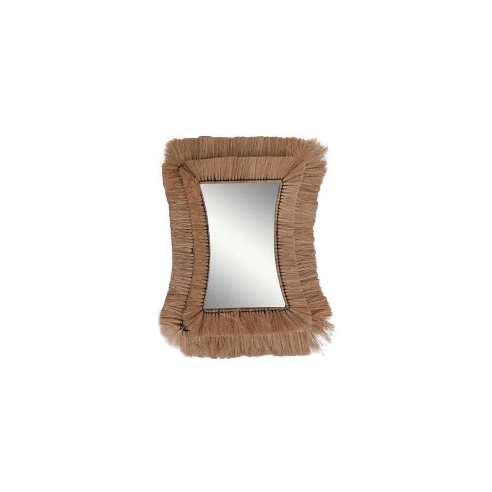 Καθρέπτης "AMLONT" από ψάθα σε φυσικό χρώμα 70x2x20