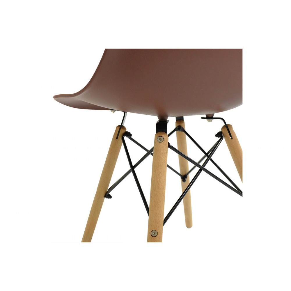 Καρέκλα "JULITA" από pp σε καφέ/φυσικό χρώμα 46x50x82