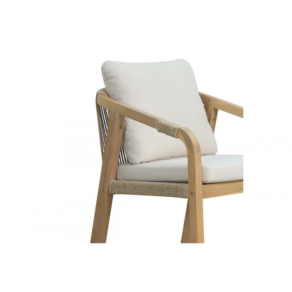 Σκαμπό μπαρ "LUCIANA" από ξύλο/ύφασμα σε φυσικό/μπεζ χρώμα 68x55x97.5