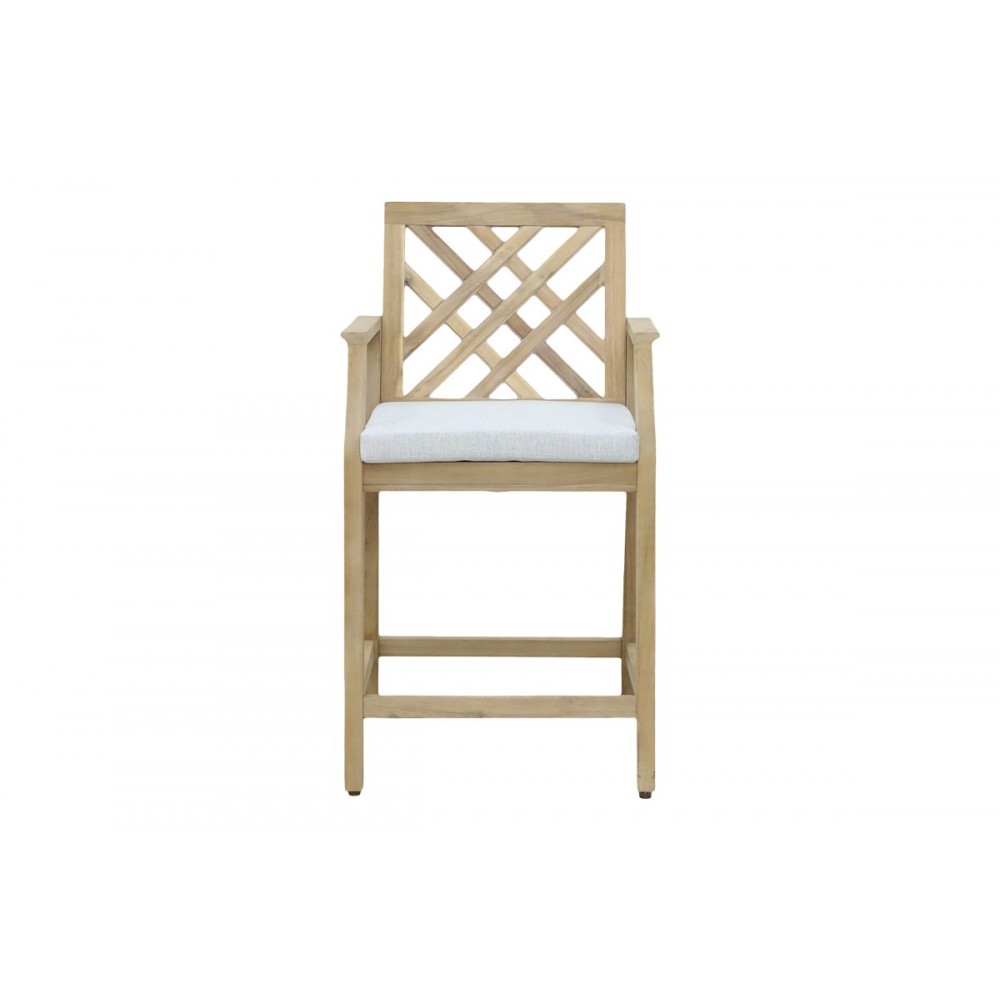 Καρέκλα "AMALFI" από ξύλο/ύφασμα σε φυσικό/μπεζ χρώμα 59x63.5x104.9