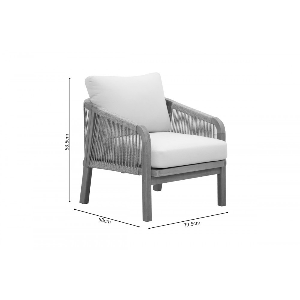 Σετ σαλονιού 4τμχ "MALIBU I" από ξύλο/ύφασμα σε φυσικό/μπεζ χρώμα 127.5x65x36.5