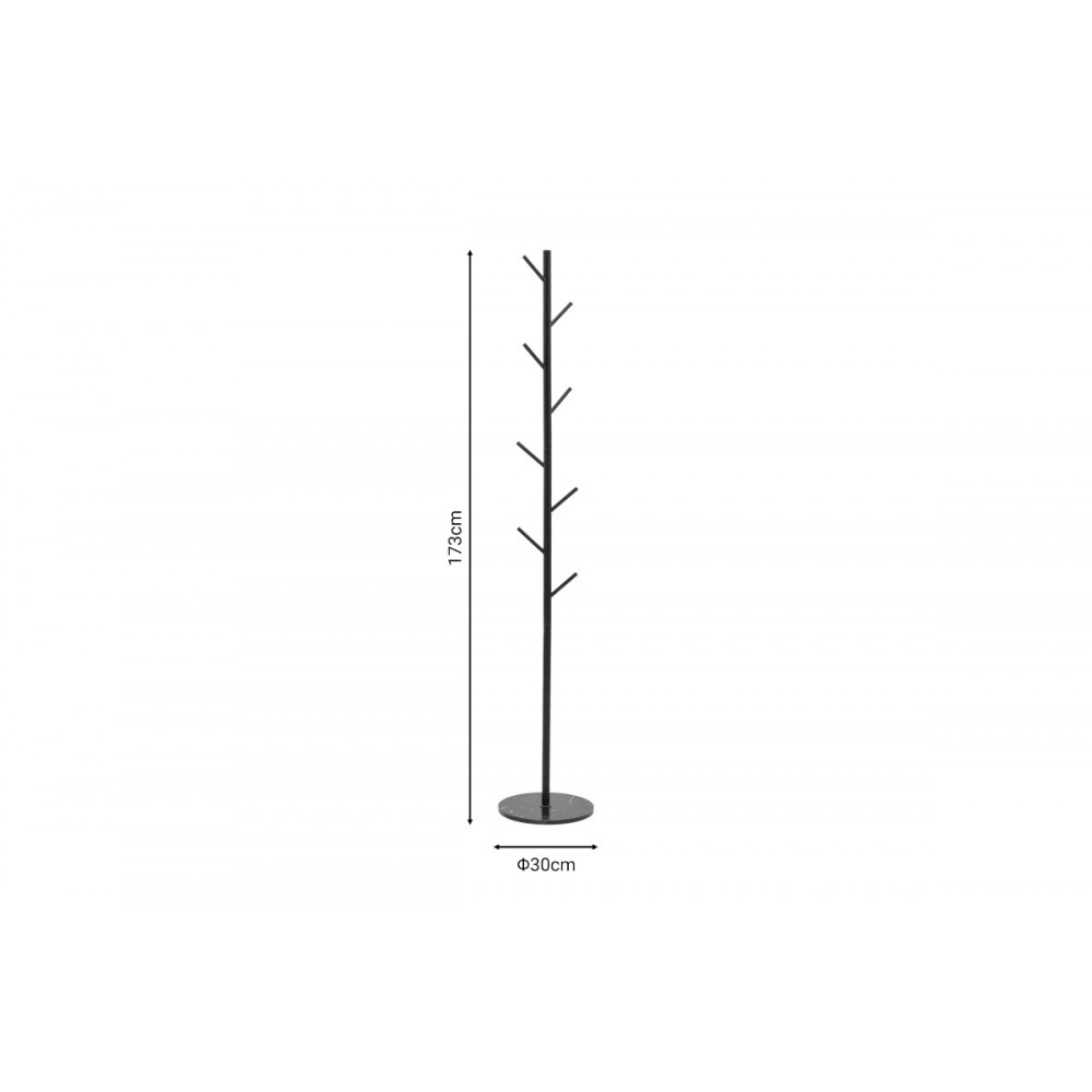 Καλόγερος "FORI" από μέταλλο σε μαύρο χρώμα 30x30x173