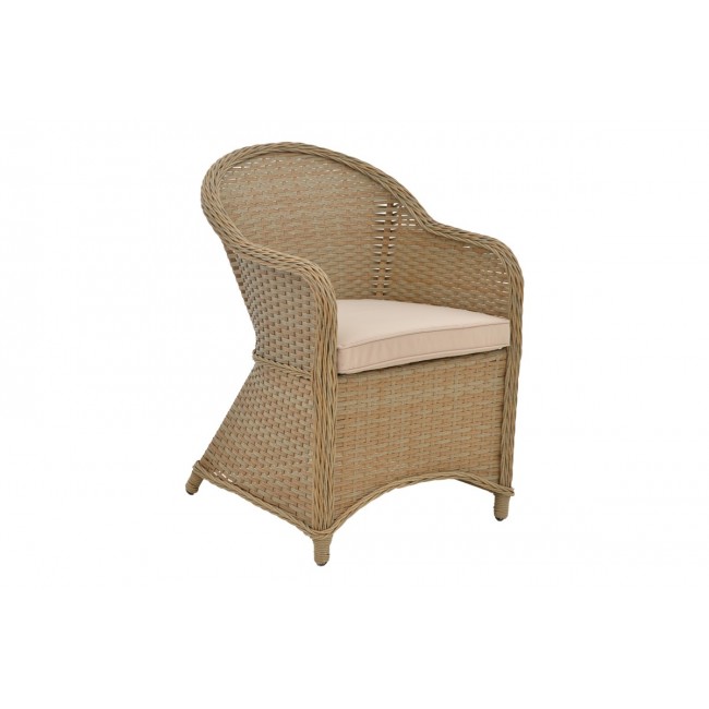 Tραπεζαρία 7τμχ "HADRIAN-KEIR" από rattan/αλουμίνιο σε καφέ χρώμα 180x90x72