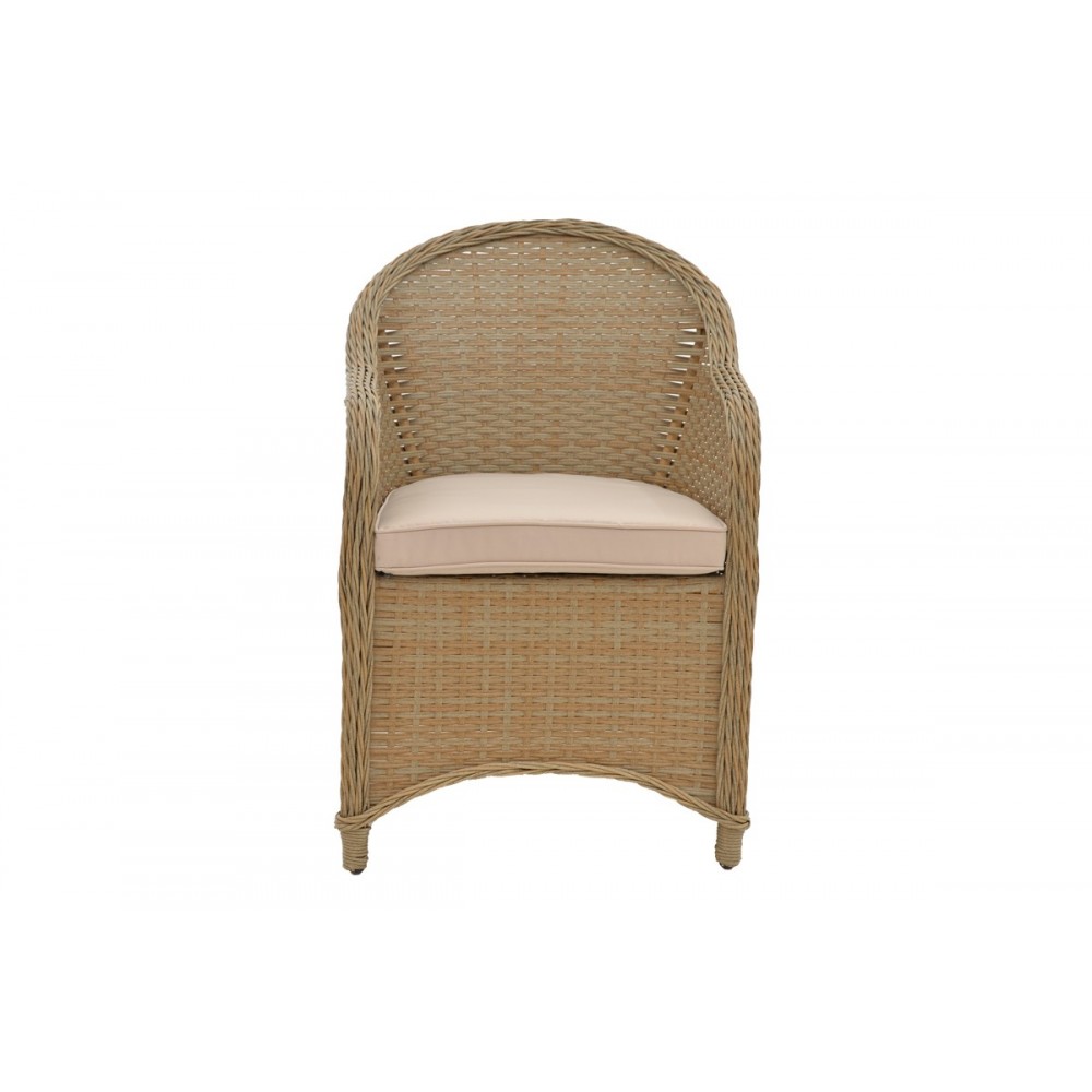 Tραπεζαρία 7τμχ "HADRIAN-KEIR" από rattan/αλουμίνιο σε καφέ χρώμα 180x90x72