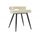 Καρέκλα "RENISH" από μπουκλέ ύφασμα/μέταλλο σε εκρού/μαύρο χρώμα 61x47x91.5