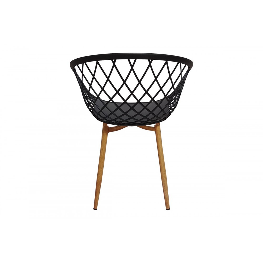 Πολυθρόνα "EZRA" από pp/μέταλλο σε μαύρο/φυσικό χρώμα 62x42x82