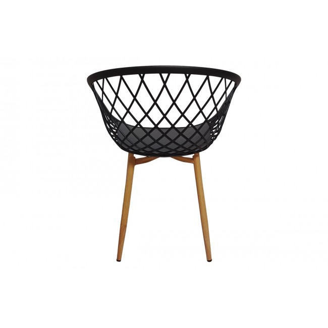 Πολυθρόνα "EZRA" από pp/μέταλλο σε μαύρο/φυσικό χρώμα 62x42x82