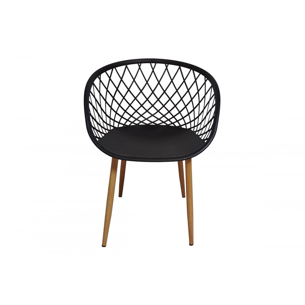 Πολυθρόνα "EZRA" από pp/μέταλλο σε μαύρο/φυσικό χρώμα 62x42x82