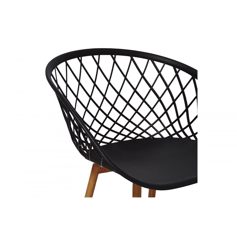 Πολυθρόνα "EZRA" από pp/μέταλλο σε μαύρο/φυσικό χρώμα 62x42x82