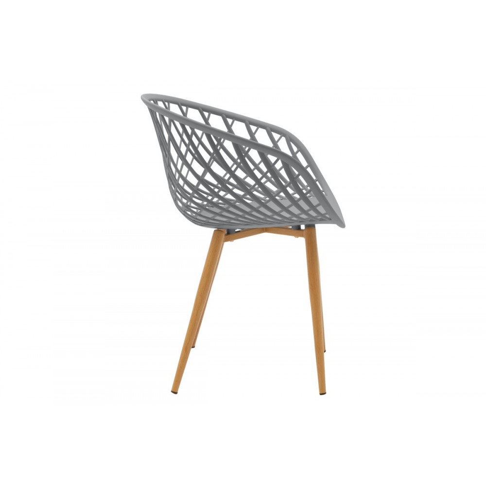 Καρέκλα "EZRA" από pp/μέταλλο σε γκρι/φυσικό χρώμα 62x42x82