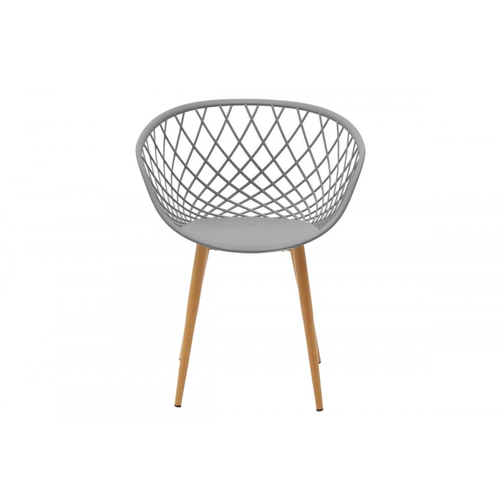 Καρέκλα "EZRA" από pp/μέταλλο σε γκρι/φυσικό χρώμα 62x42x82