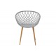 Καρέκλα "EZRA" από pp/μέταλλο σε γκρι/φυσικό χρώμα 62x42x82