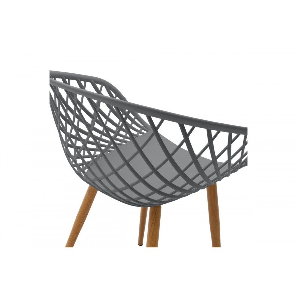 Καρέκλα "EZRA" από pp/μέταλλο σε γκρι/φυσικό χρώμα 62x42x82