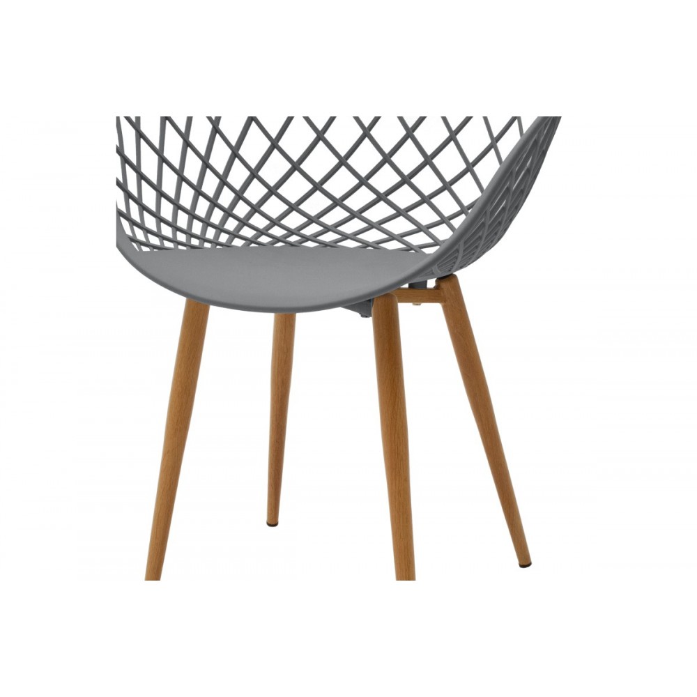 Καρέκλα "EZRA" από pp/μέταλλο σε γκρι/φυσικό χρώμα 62x42x82