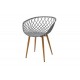 Καρέκλα "EZRA" από pp/μέταλλο σε γκρι/φυσικό χρώμα 62x42x82