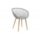 Καρέκλα "EZRA" από pp/μέταλλο σε γκρι/φυσικό χρώμα 62x42x82