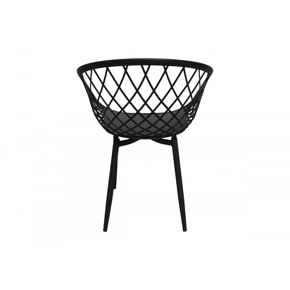 Πολυθρόνα "EZRA" από pp/μέταλλο σε μαύρο χρώμα 62x42x82