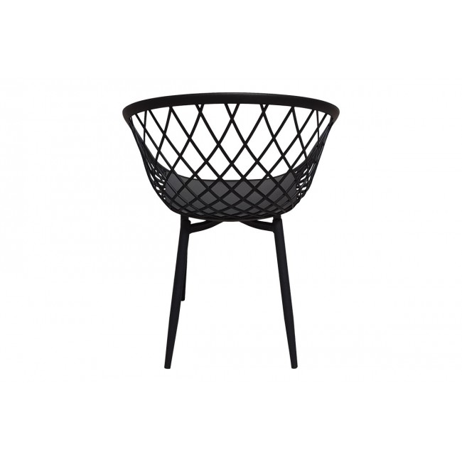 Πολυθρόνα "EZRA" από pp/μέταλλο σε μαύρο χρώμα 62x42x82