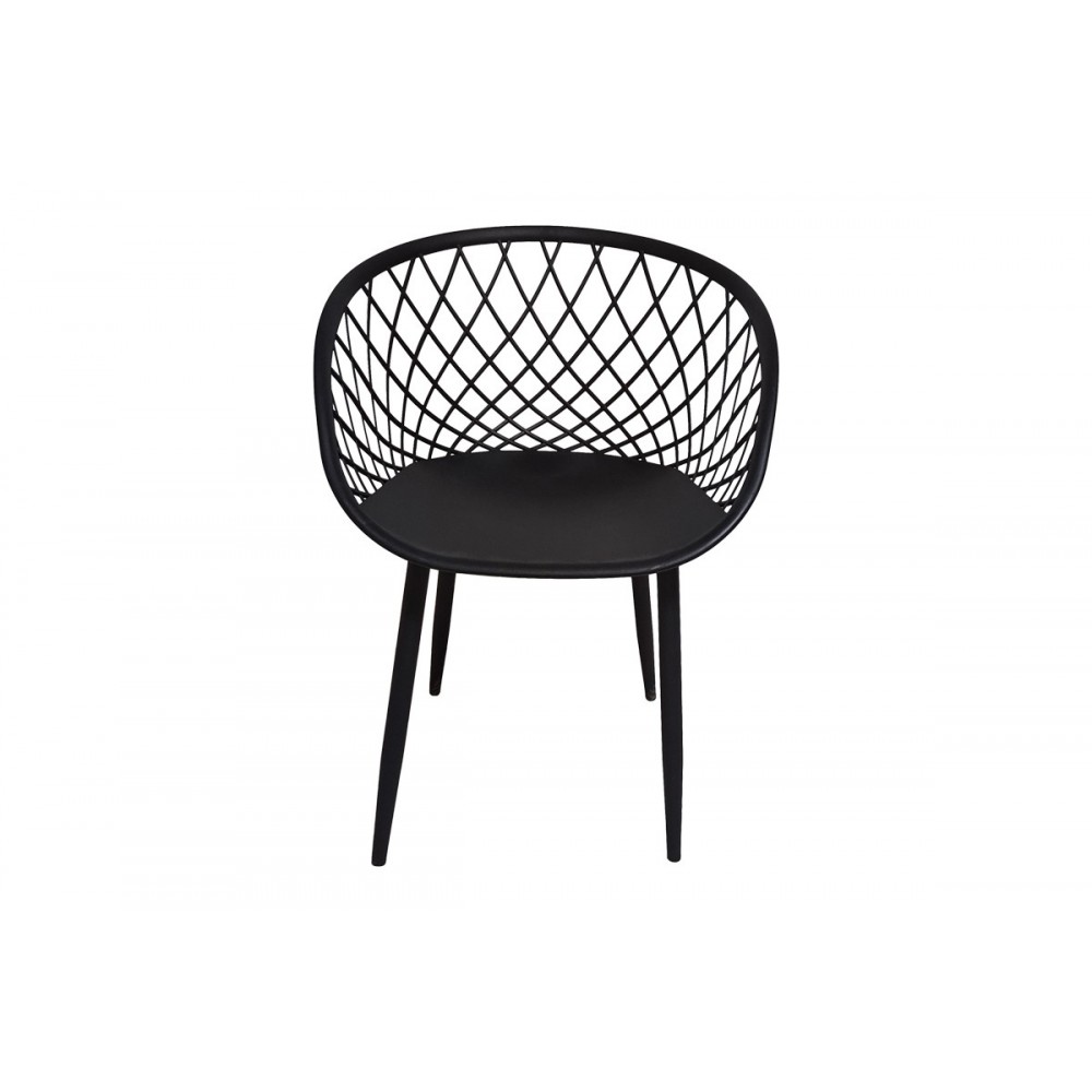 Πολυθρόνα "EZRA" από pp/μέταλλο σε μαύρο χρώμα 62x42x82