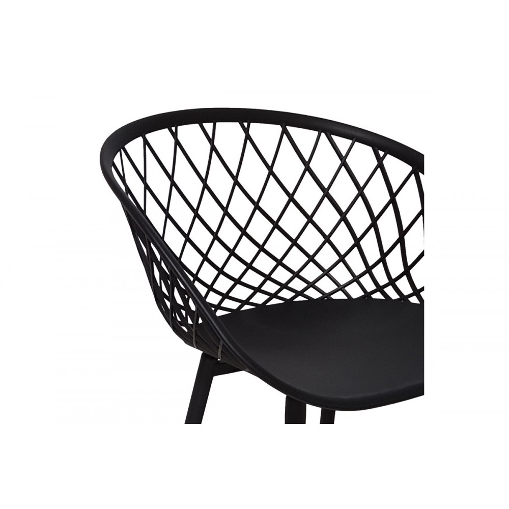 Πολυθρόνα "EZRA" από pp/μέταλλο σε μαύρο χρώμα 62x42x82