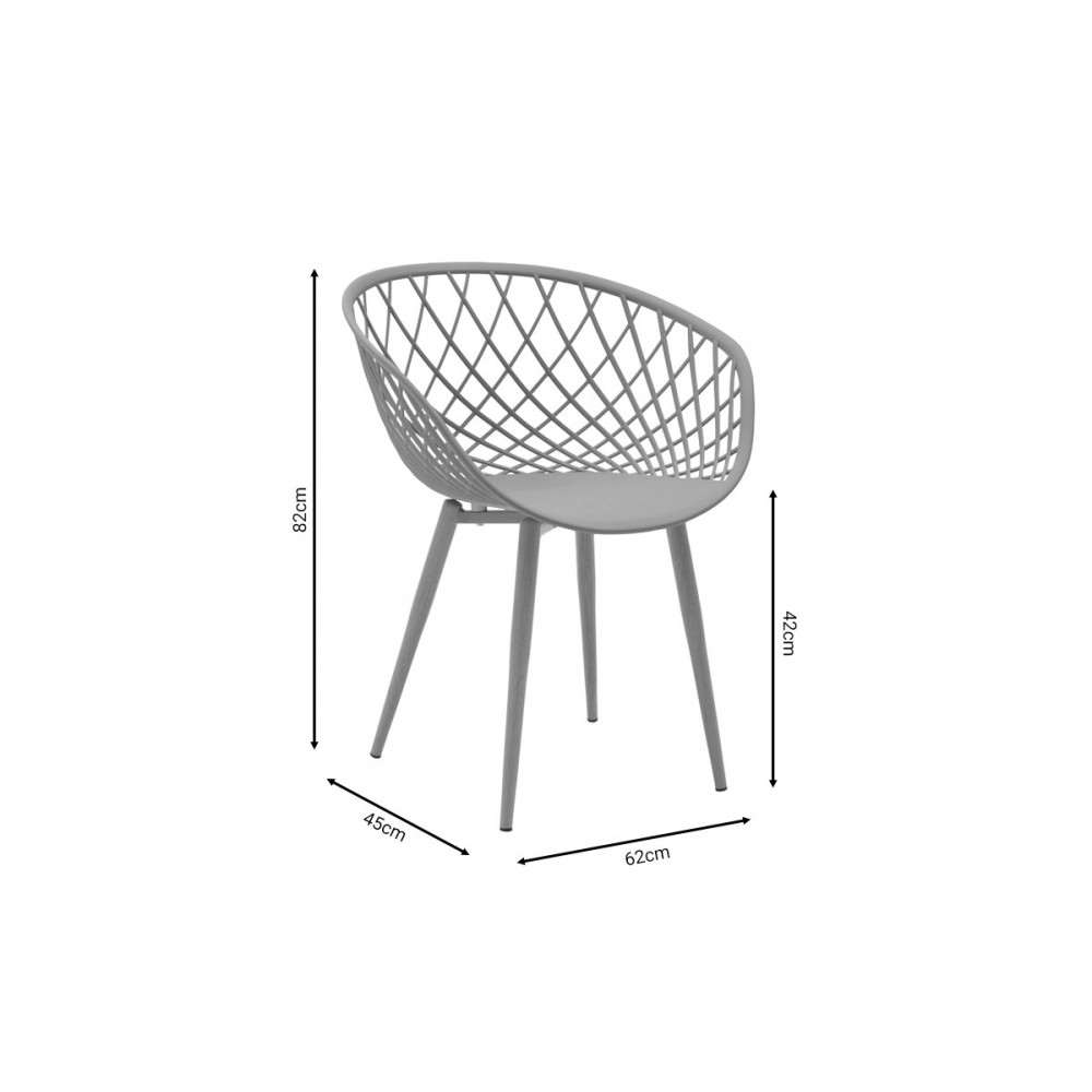 Πολυθρόνα "EZRA" από pp/μέταλλο σε μαύρο χρώμα 62x42x82