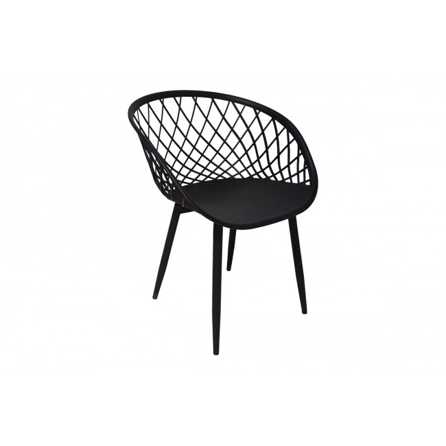 Πολυθρόνα "EZRA" από pp/μέταλλο σε μαύρο χρώμα 62x42x82