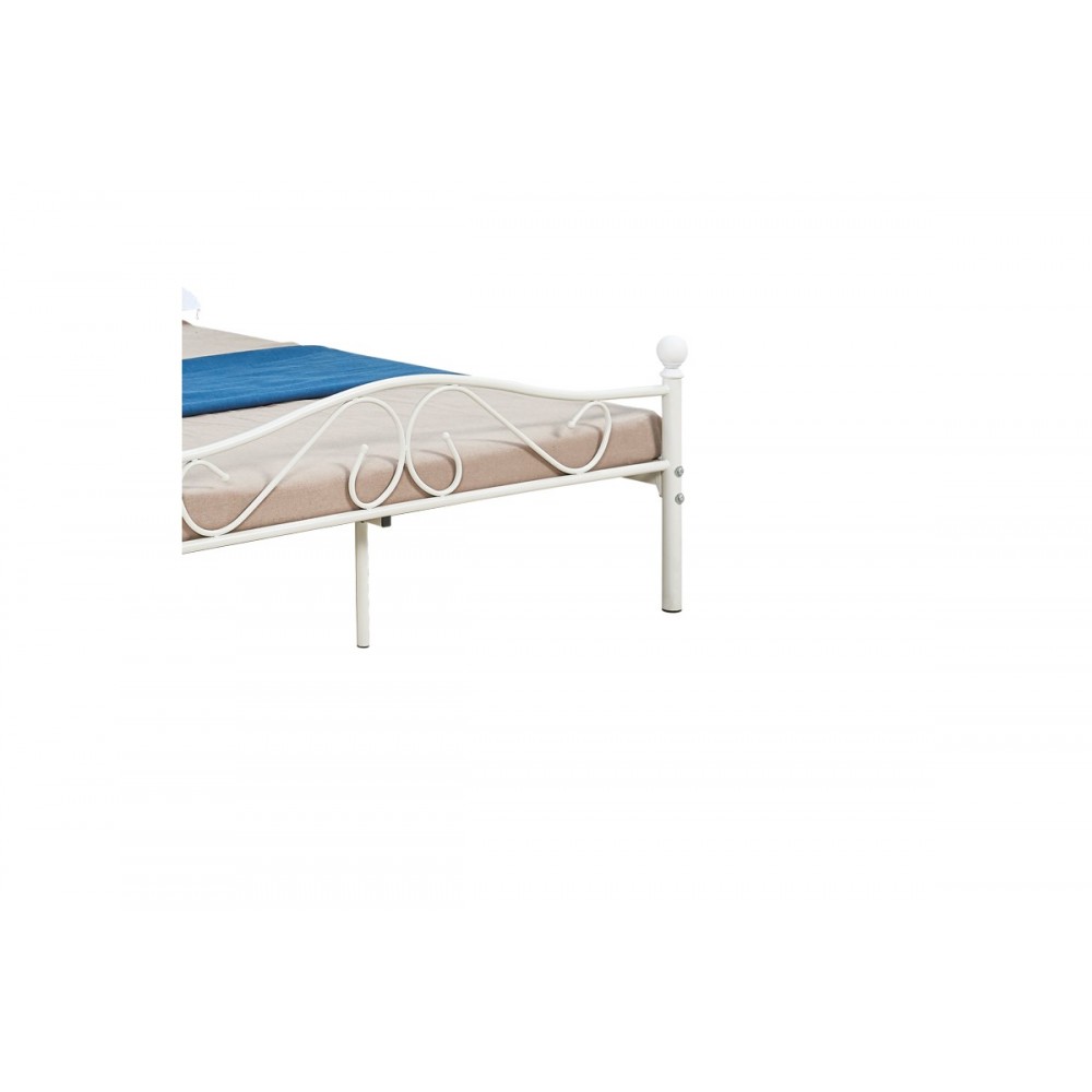 Κρεβάτι "YORICK" από μέταλλο σε λευκό χρώμα 140x190x99